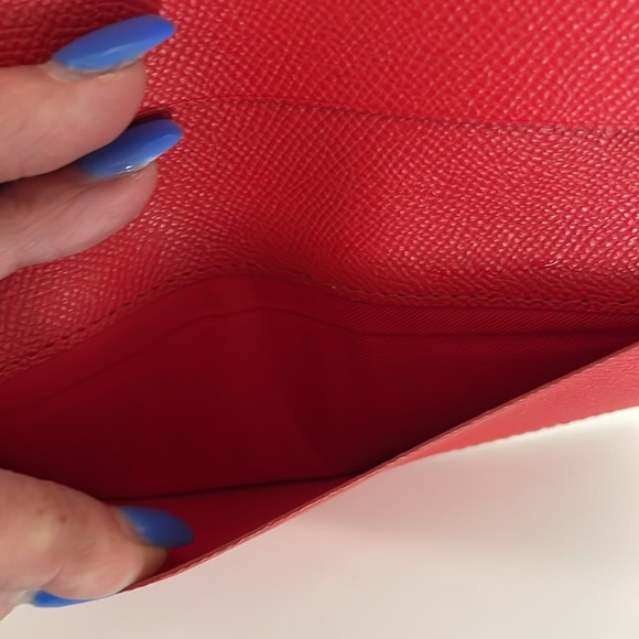 Coach red leather bills wallet - 2 pockets - Picture 6 of 11